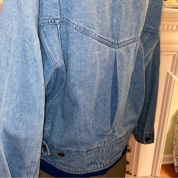 TOGETHER brand, lacy denim jacket in size Missy large. Trendy retro chic. - Picture 4 of 11